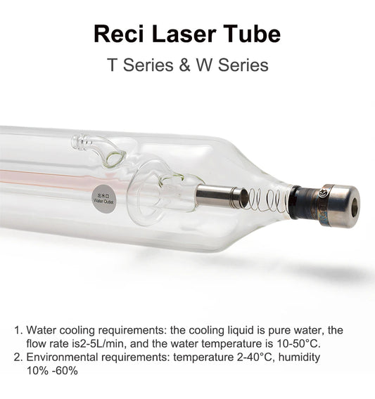 QDLASER Reci W1/T1 75W-90W CO2 Laser Tube Diameter W1 80mm/ T1 65mm for Co2 Laser Engraving and Cutting Machine S1 Z1
