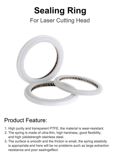 QDLASER Seal ring gasket protection window Yellow / white for Raytools/Precitec/WSX/Bodor Customizable Size for Fiber Laser Head