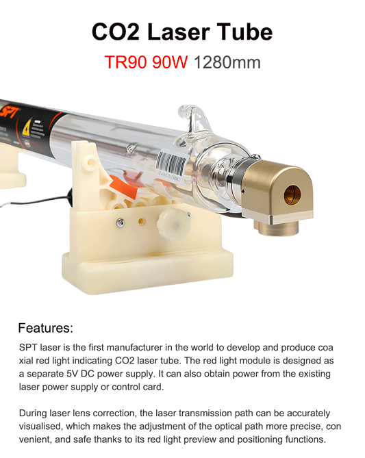 QDLASER SPT TR90 90-100W Co2 Laser Tube Length 1280mm Diameter 80mm for CO2 Laser Engraving And Cutting Machine