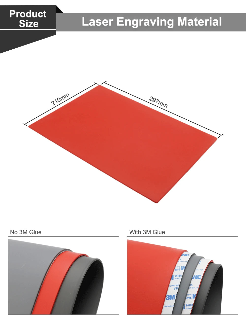 QDLASER Rubber Mat Laser DIY Engraving Materials for Laser Engraving & Marking Machine The DIY Printing and Engraving Materials