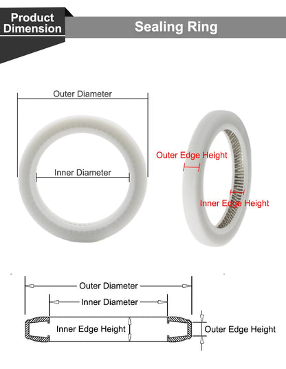 QDLASER Seal ring gasket protection window Yellow / white for Raytools/Precitec/WSX/Bodor Customizable Size for Fiber Laser Head