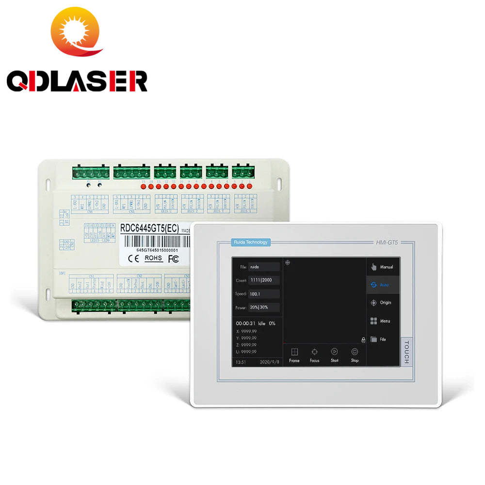 QDLASER Ruida RDC6445GT Stand-alone Laser Cutting Control System with Touch Screen White/Black for Co2 Laser Engraving Machine