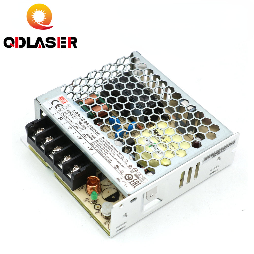 QDLASER Meanwell LRS-75 Switching Power Supply 12V 6A / 24V 3.2A 75W Original MW Taiwan Brand for Laser Controller