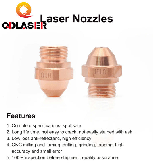 QDLASER H Series OEM Laser Nozzles BT13-C-17SH Dia.13mm Single Layer M10 Caliber 0.8-3mm for Fiber Cutting Head