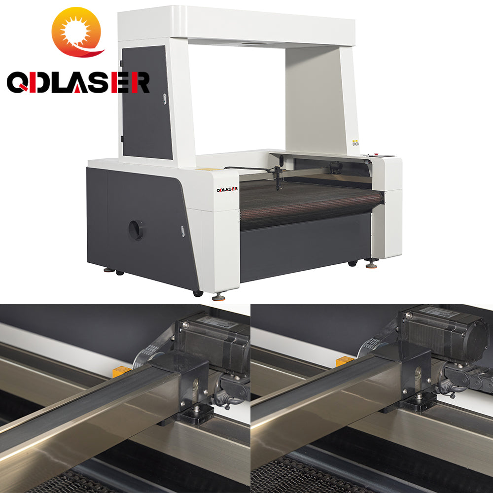 80W 1610F-CCD Co2  Fabric Cutting Machine for Synthetic Leather, Artificial Leather, Cloth and Fur