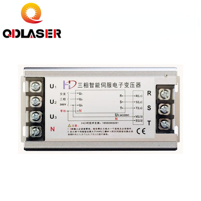 QDLASER 2KW-30KW 3-phase Intelligent Electronic Servo Transformer 380V to 220V 4KW/5KW/6KW/9KW Frequency of Use: 50HZ / 60HZ