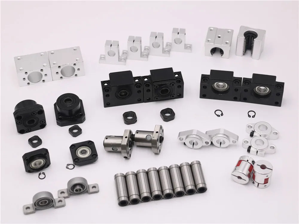SFU1204 Ball Screw Set L350mm SFU1204 Ballnut Nut Housing FK10 FF10Fixed Floated End Support Plum Coupling for CNC Machine Parts