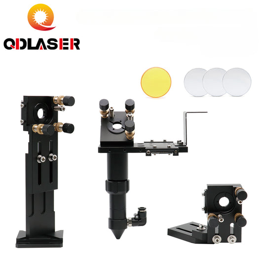 QDLASER CO2 Laser Head Set II VI Lens&Mirror D20 FL50.8  63.5  101.6mm with 25mm Mirrors for Co2 Laser Engraving Machine