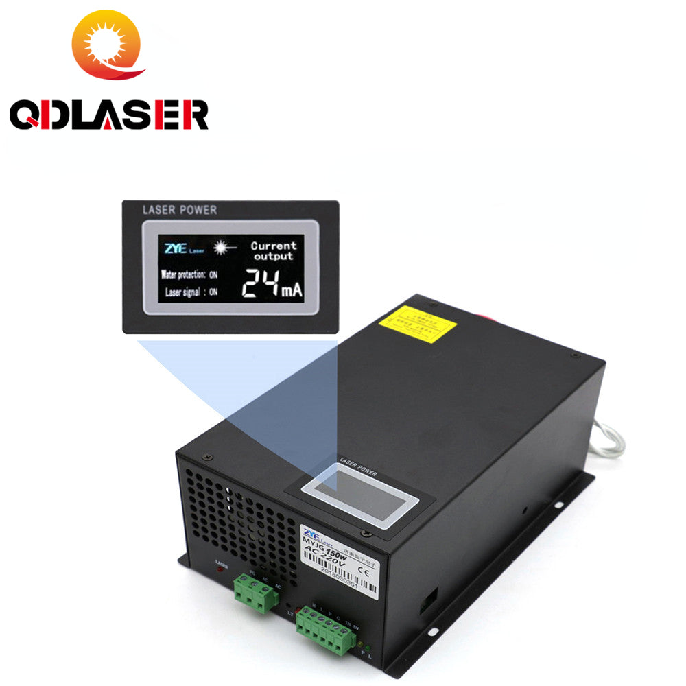 QDLASER 150W 120W 130W Co2 Laser Power Supply MYJG-150W Display LED Screen For  Engraving Cutting Machine Laser Tube