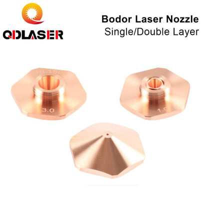 QDLASER Laser Hexagonal Nozzles Single/Double Layer Dia.32mm H15 Caliber 1.0-4.0mm For Bodor Fiber Laser Machine