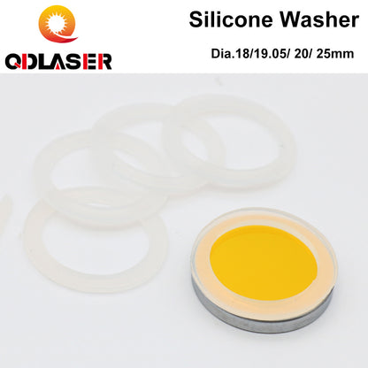 QDLASER Silicone Washer Dia.18/19.05/20/25mm for CO2 Laser Focusing Lens Mirrors the Silicone Ring 5 Pcs