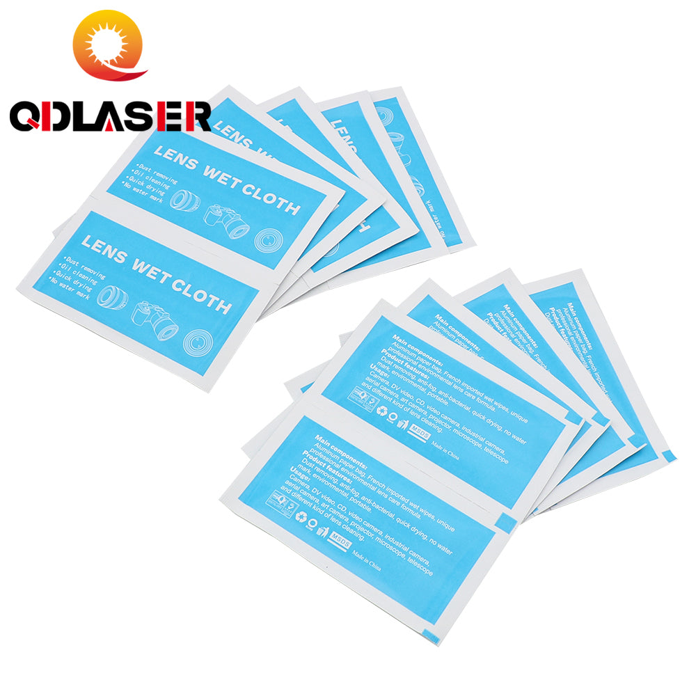 QDLASER Lens Cleaning Wipes Suitable for Multi-layer Coated Lenses for 10.6um CO2 and 1064nm Fiber Laser Lenses Mirror 20 Pcs