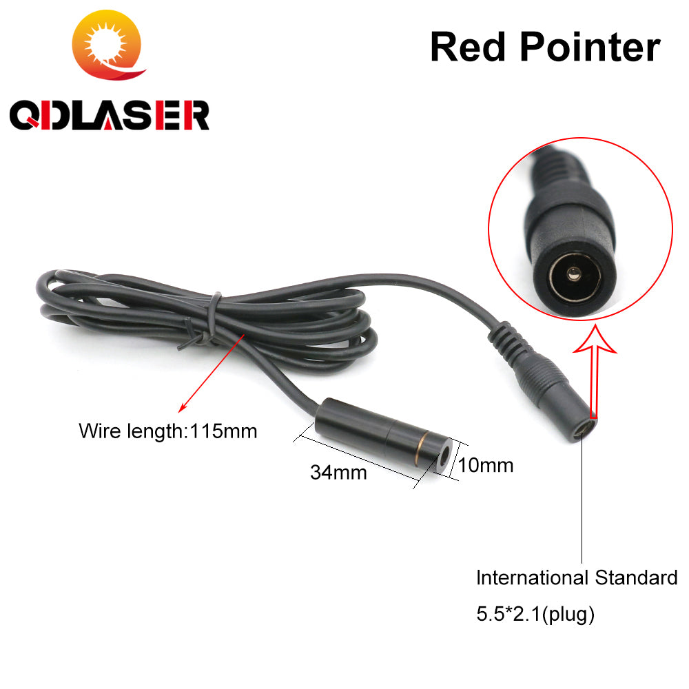 QDLASER  Laser Mechanical Parts Red Pointer Base /Red Pointer /Battery Case For Co2 Laser Machine