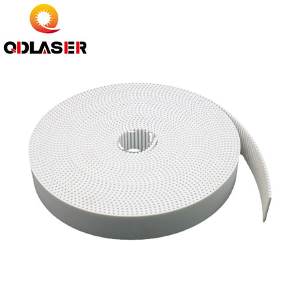 QDLASER Arc Tooth PU White HTD 5M Open Timing Belt Width 10/15/20/30/40mm Polyurethane Steel 5M-20mm HTD5M Synchronous Pulley