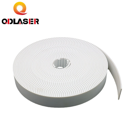 QDLASER Arc Tooth PU White HTD 5M Open Timing Belt Width 10/15/20/30/40mm Polyurethane Steel 5M-20mm HTD5M Synchronous Pulley