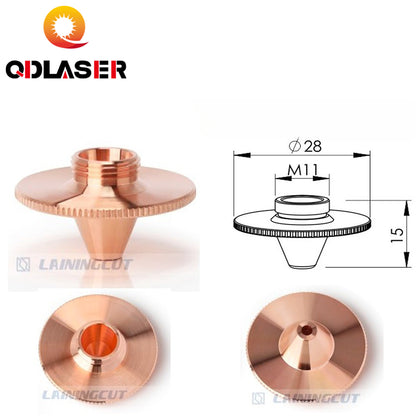 QDLASER Laser Bulge Nozzle Single Layer D28 H15 Caliber 0.8 - 4.0HD for Precitec 1064nm Fiber Laser Cutting Head
