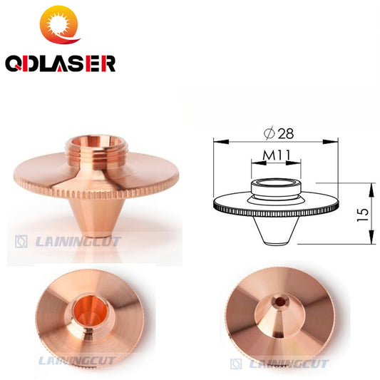 QDLASER Laser Bulge Nozzle Single Layer D28 H15 Caliber 0.8 - 4.0HD for Precitec 1064nm Fiber Laser Cutting Head