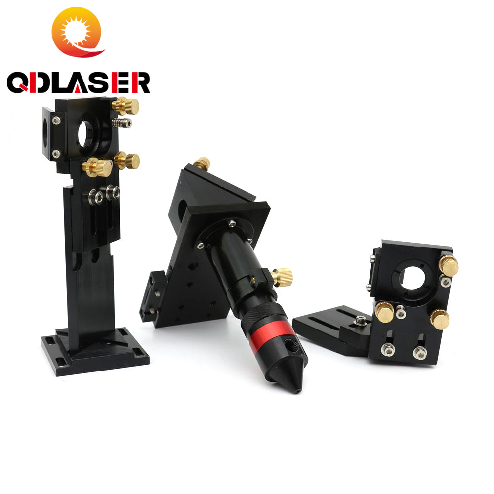 QDLASER Laser Parts E Series Black Laser Cutting Head Set with Laser Mirror Mount Support