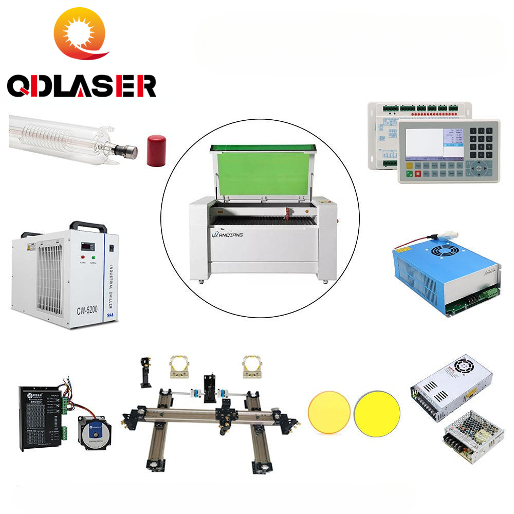 Complete Accessories for 9060 RECI W2 Customized CO2 Laser Machine Laser Solution of All Parts for DIY Laser Ruida S&A