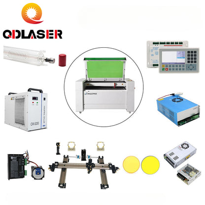 Complete Accessories for 9060 RECI W2 Customized CO2 Laser Machine Laser Solution of All Parts for DIY Laser Ruida S&A