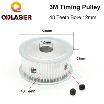 HTD 3M 48 Teeth Timing Pulley for CO2 Laser Cutting Machine - High Precision