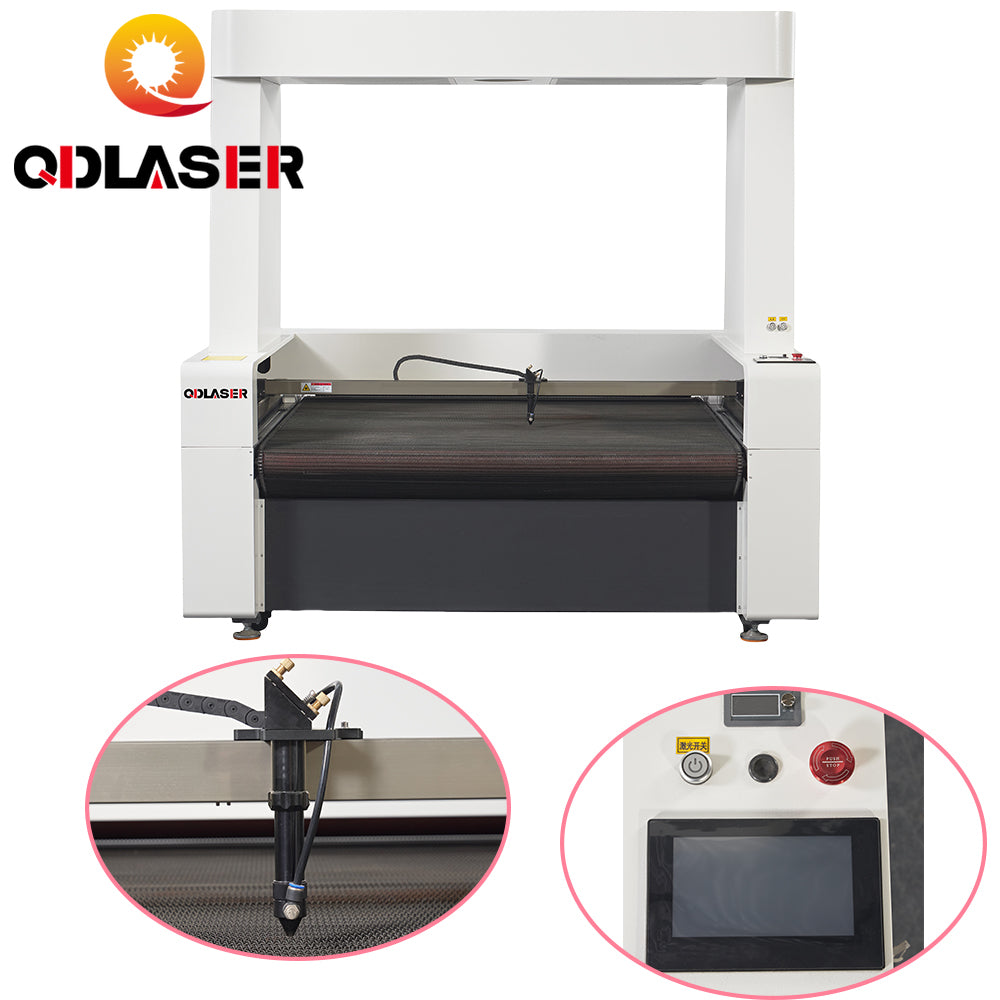 80W 1610F-CCD Co2  Fabric Cutting Machine for Synthetic Leather, Artificial Leather, Cloth and Fur