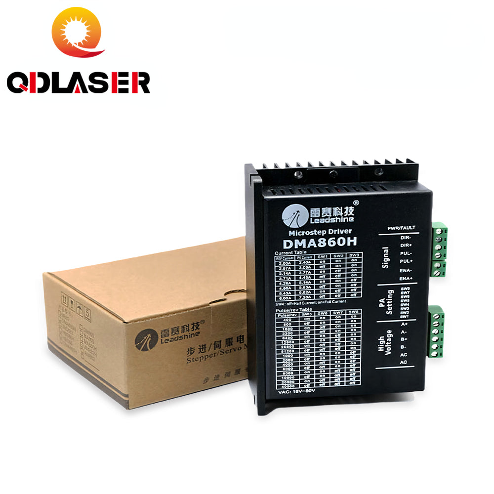 QDLASER Leadshine Stepper Driver DMA860H 2 Phase 18-80VAC 2.4-7.2A  for CNC Machine Co2 Laser Cutting and Engraving Machine