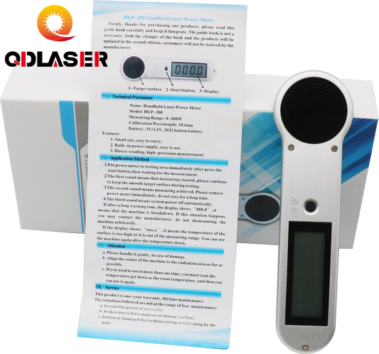 Handheld Laser Power Meter HLP-200 CO2 Laser Tube Power Meter 0-200W for Laser Equipment Marking Engraving Cutting Machine