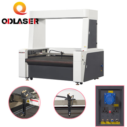 80W 1610F-CCD Co2  Fabric Cutting Machine for Synthetic Leather, Artificial Leather, Cloth and Fur