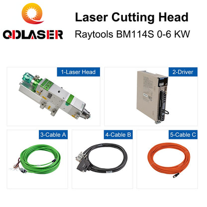 QDLASER Raytools BM114S 0-6 KW Auto Focusing Fiber Laser Cutting Head for Metal Cutting
