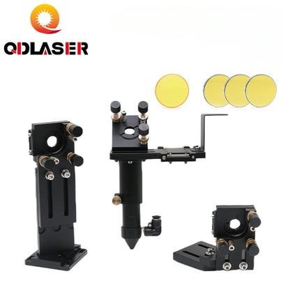 QDLASER CO2 Laser Head Set E Series Laser Head + 1 Pcs Focusing Lens + 3 Pcs Si / Mo Mirrors for Engraver Cutting Machine Parts