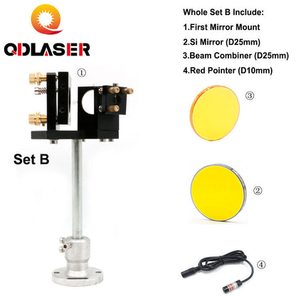 QDLASER Laser Mechanical Parts Beam Combiner Set /E Series 1st Mirror Mount For Co2 Laser Machine