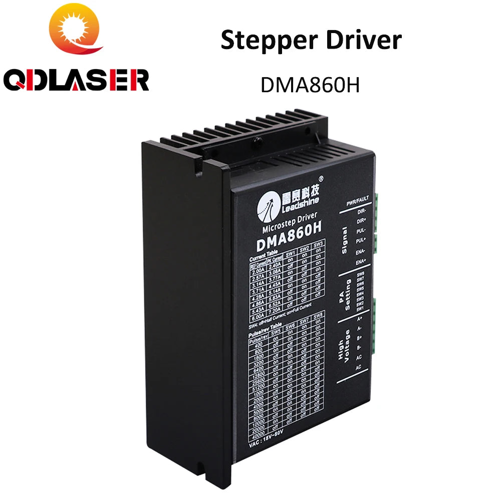 QDLASER Leadshine Driver 2-Phase NEMA34 DMA860H Stepper Motor Driver for Co2 Laser Cutting and Engraving Machine