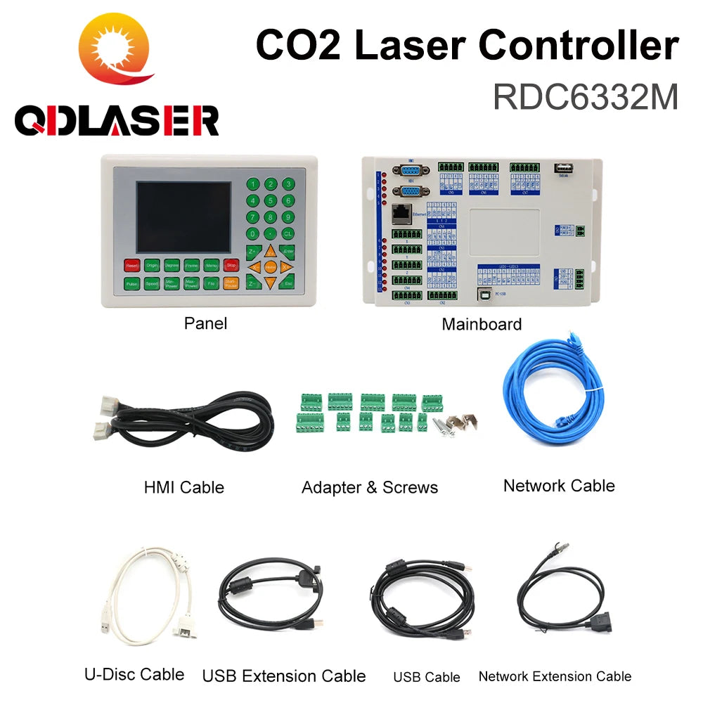 QDLASER Ruida RD6332M CO2 Metal Laser Cutting Controller for Metal and Non-metal Hybrid Laser Engraving and Cutting Machine
