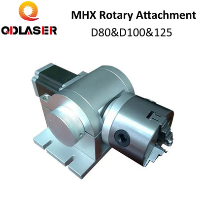 QDLASER Rotary Engraving Attachment with Chucks Max Dia.80mm&amp;100mm&amp;125mm for Laser Marking Machine