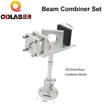 ZnSe Laser Beam Combiner Set 20 / 25mm Conbiner 500-700nm Lens + Mount + Red Pointer for CO2 Laser Marking Machine