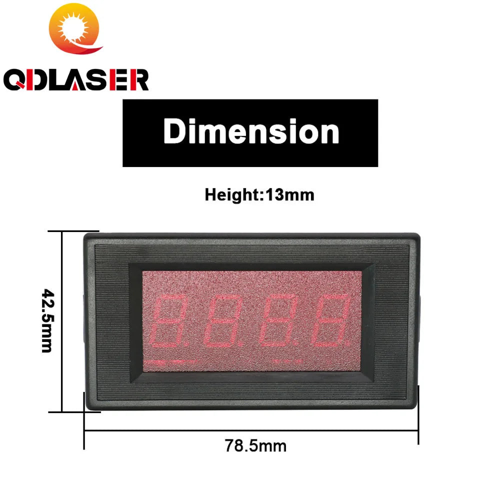 QDLASER 50mA LED Digital Ammeter DC 0-50mA Analog Amp Panel Meter Current for CO2 Laser Engraving Cutting Machine
