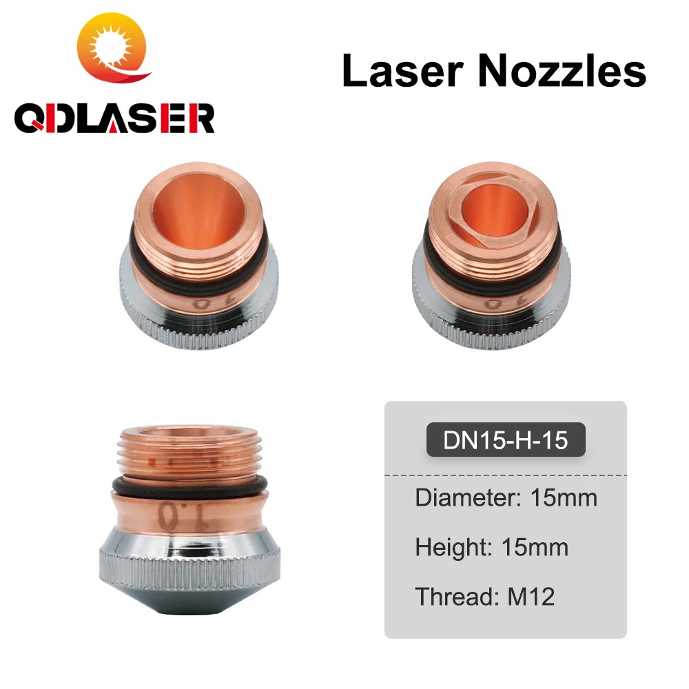 QDLASER DNE Laser Fiber Nozzle Chrome Plating-Single Layer/Double Layer H15 Caliber 0.8-4.0mm for DNE Fiber Laser Cutting Head