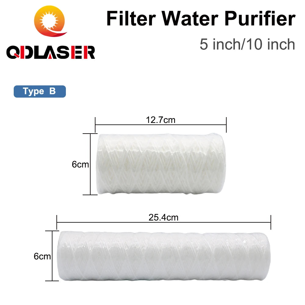 QDLASER Ion resin filter 5 inches / 10 inches Water purification filter Coolers for fiber lasers