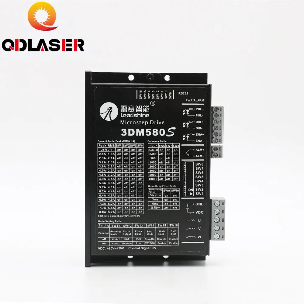 QDLASER Leadshine 3 Phase 3DM580s Stepper Motor Driver 18-50VDC 1.0-8.0A