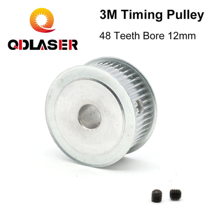QDLASER HTD-3M Aluminum Timing Pulley, Smooth Mini Belt Pulley