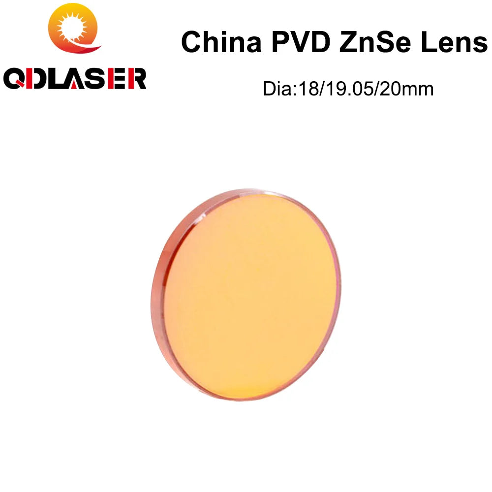 QDLASER China PVD CO2 ZnSe Focus Lens Dia.18 19.05 20 mm FL38.1 50.8 63.5 101.6 127mm 1.5-4" for Laser Engraving Cutting Machine