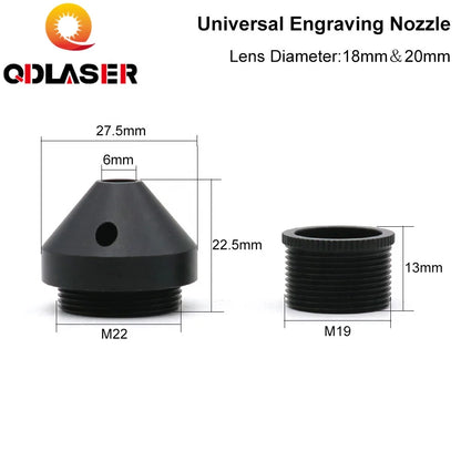 QDLASER Laser Parts Compound/Universal Engraving Nozzle for Co2 Laser Head