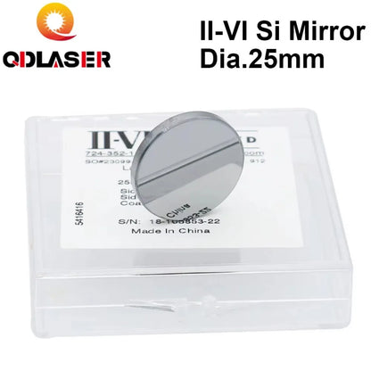 QDLASER II-VI CO2 Laser Si Mirror Dia. 25mm Thk.3mm 10.6um LPMS Coating for CO2 Laser Engraving Cutting Machine Free Shipping