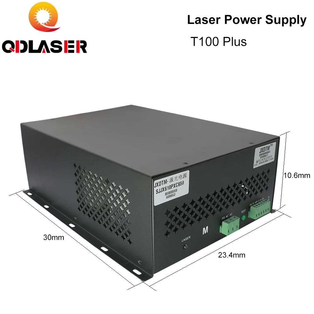 QDLASER 80W-100W CO2 Laser Power Supply Source  for CO2 Laser Engraving Cutting Machine HY-T100 T / W Plus Series Long Warranty