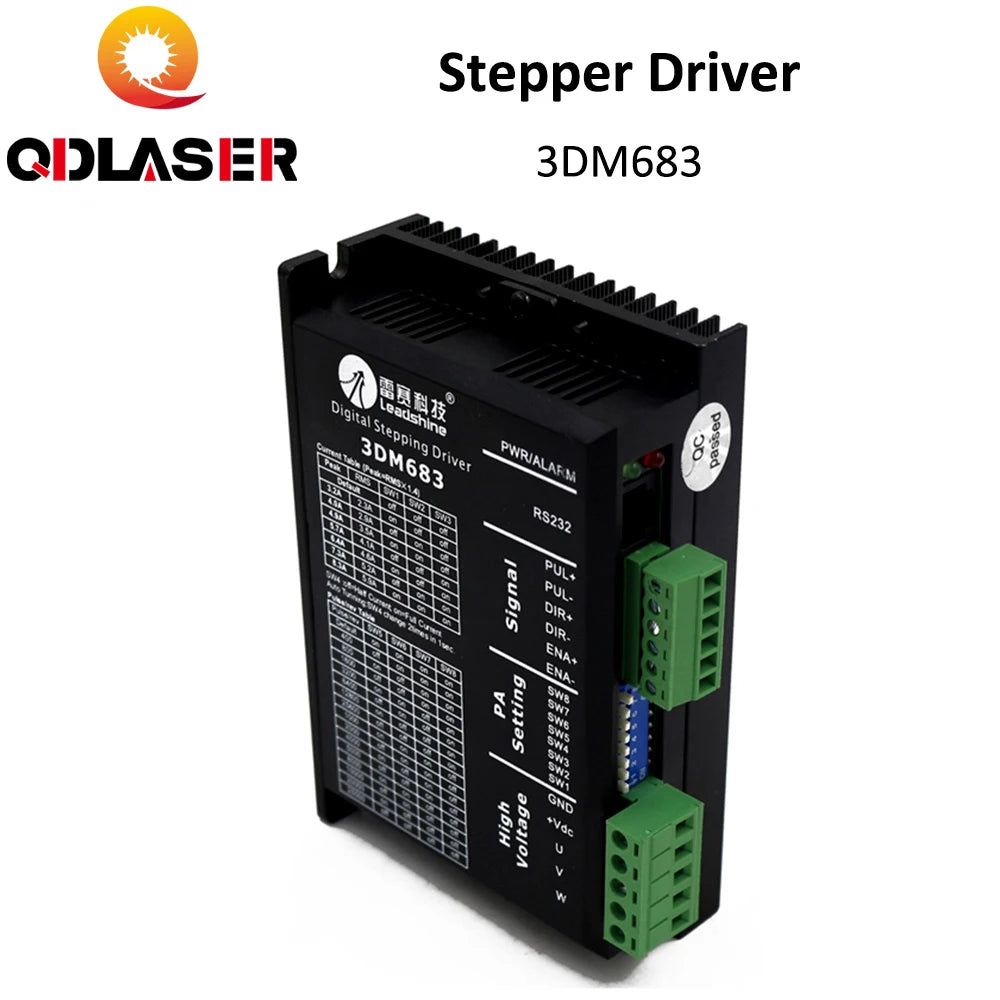 QDLASER Stepper Driver 3DM683 3-phase Hybrid 24-60VDC 8.3A For 3-phase Nema 23/34 Stepper Motor