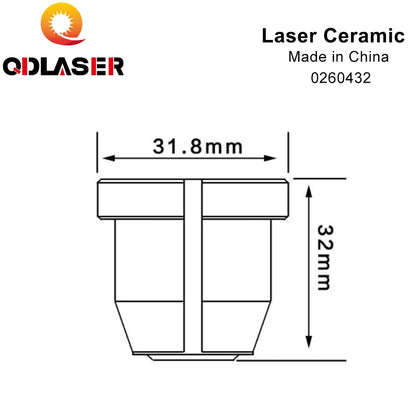 QDLASER Laser Ceramic China Made Factory Wholesale 0260432/260432 For CO2 Metal Laser Cutting Machines