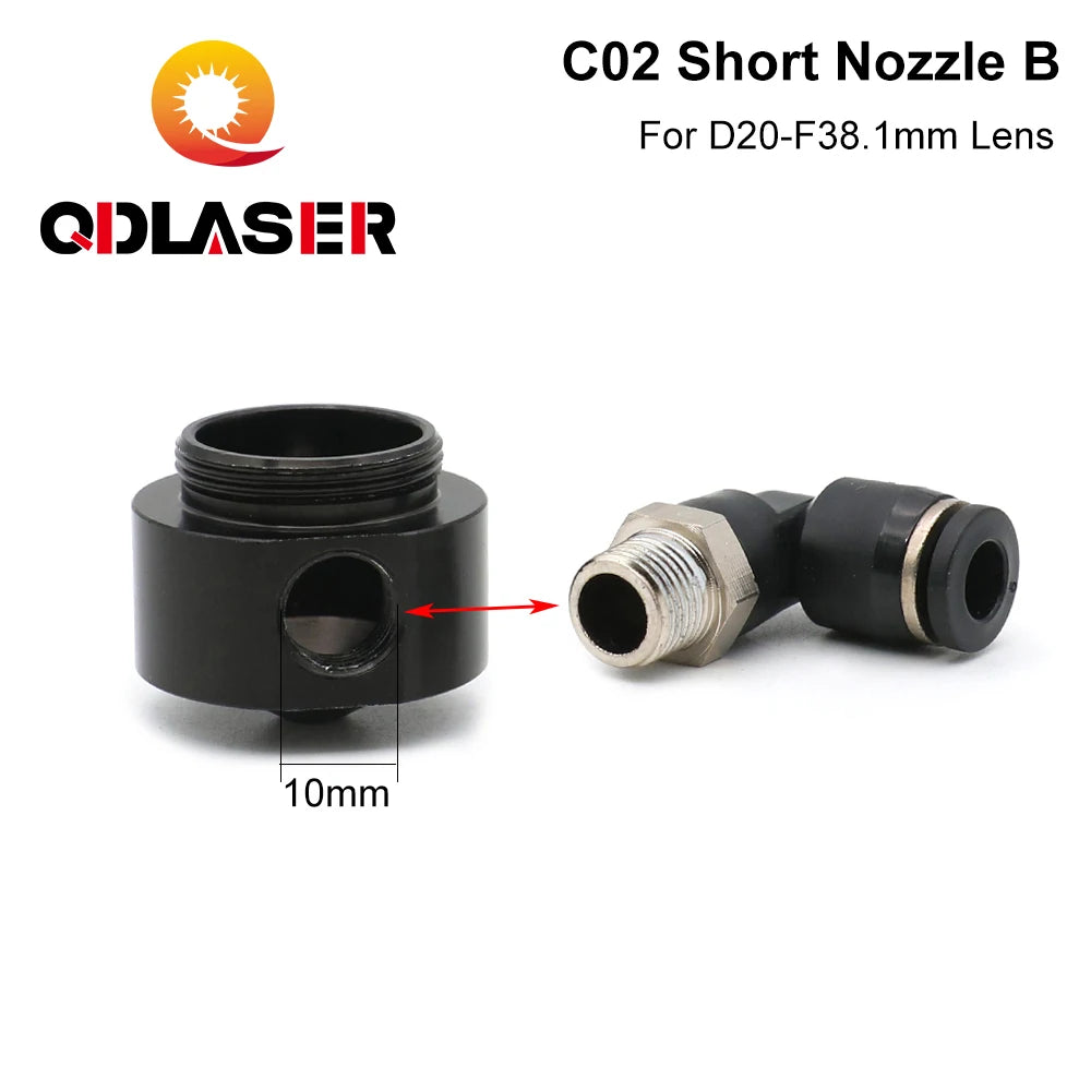 QDLASER  Short Nozzle With Fitting for D20-F38.1mm Lens
