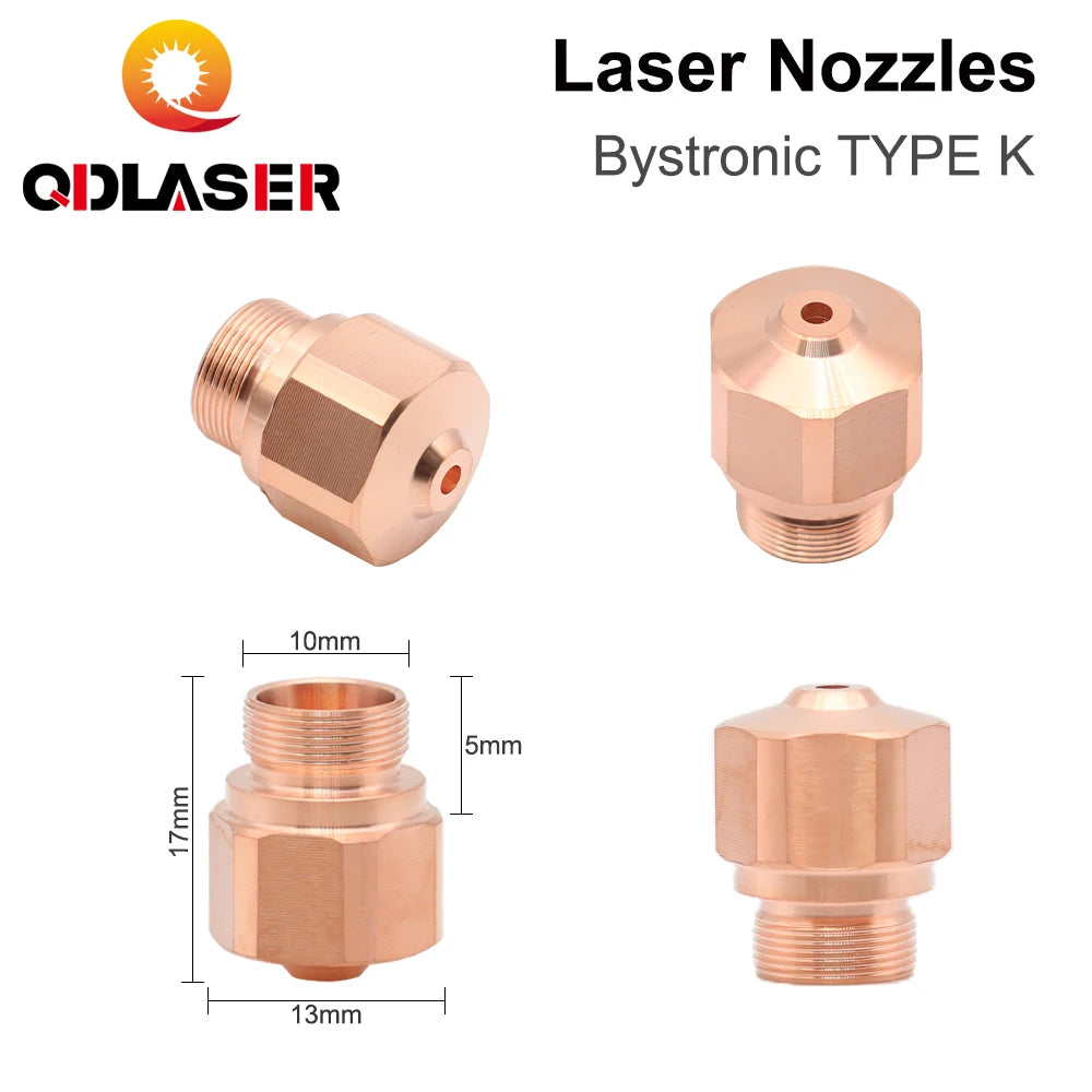 QDLASER Bystronic OEM Laser Nozzles Layer Dia.28mm Caliber 1.0 - 3.0 for OEM Bystronic FIBER Laser Cutting Head 10pcs/lot