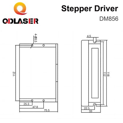 QDLASER Leadshine DM856 2 Phase Stepper Driver 20-80VAC 0.5-5.6A 7-16mA